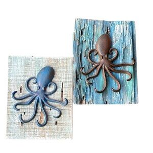 Reclaimed Barn-Wood Under The Sea Artwork Set of 2